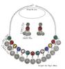 Modieuze Retro Midden-Oosterse Stijl Sprankelende Diamant Munt Vrouwen Sieraden Set - Ketting & Oorbellen