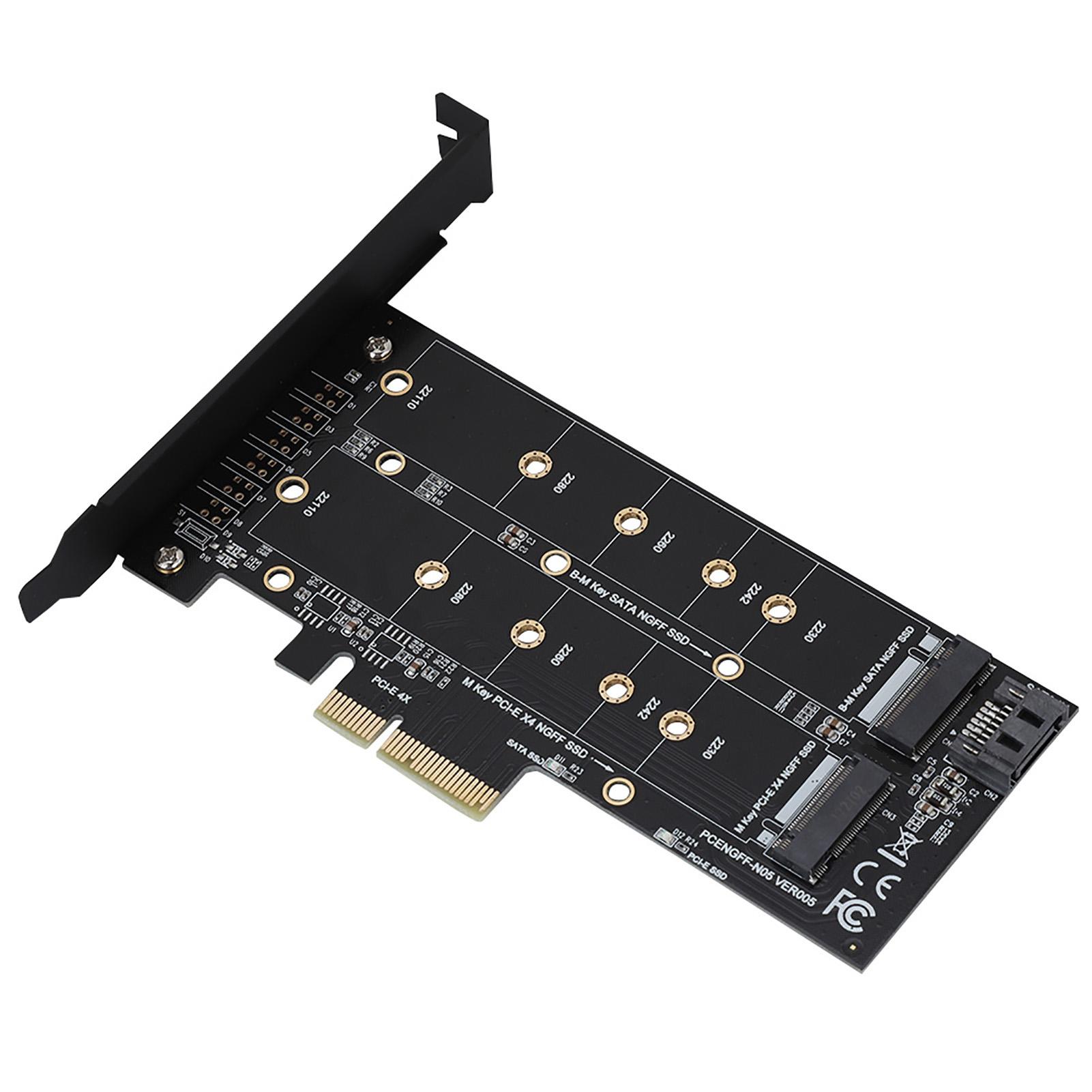 

PCI‑E 4X to M.2 NVMe SSD NGFF Adapter Card B Key M Key Expansion Dual Interface