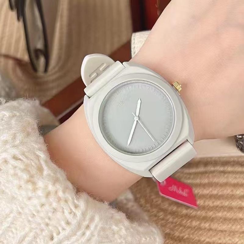 Watch Waterproof Silicone Student Ladies Dopamine Color Large Dial Women'S Watch