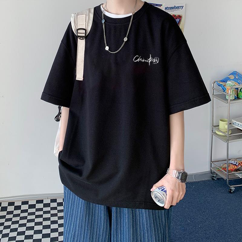 Men Short Sleeve Print Cotton T Shirt Summer Tops