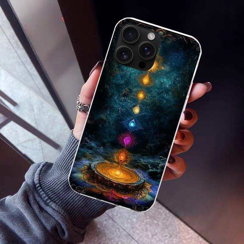 Yoga Chakra Spiritual Energy Universe Phone Case For iPhone 17 Air 16 15 Pro Max 14 Plus 13 Mini 12 11 Cover 7 8 SE Silicone She