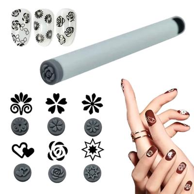 1 Set Nagelsiegelstifte mit austauschbaren Köpfen, Nail Art Stempelwerkzeuge mit 36/48 Mustern, DIY Maniküre Design Stempelstift für Frauen, Anfänger