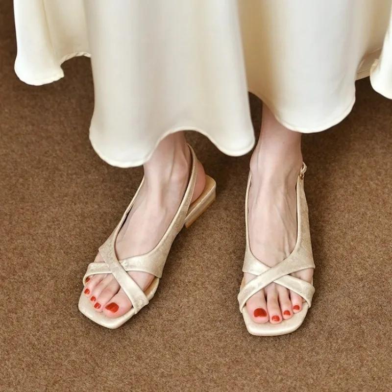 Fashion 2025 Hot Sale Ladies Shoes Buckle Strap Women's Sandals Fashion Open Toe New Dress Sandals Women Comfortable Heeled Sandals