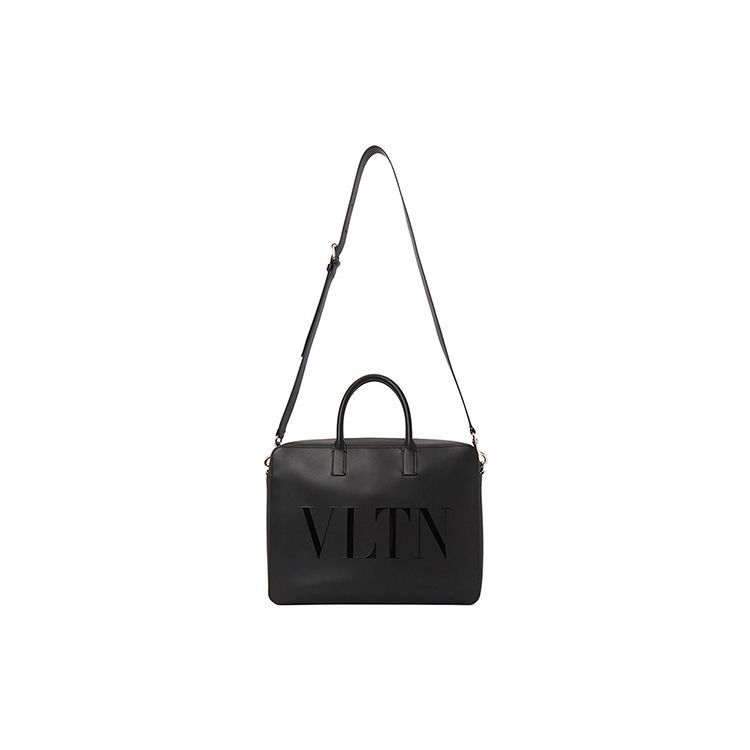 Valentino VLTN Adjustable Detachable Shoulder Strap Zipper Leather Handheld Shoulder Crossbody Briefcase Men bags Black 1Y2B0B74GUI-0NO