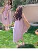 Women's Summer 2025 Korean Style Purple Sleeveless High Waist Vacation Dress
