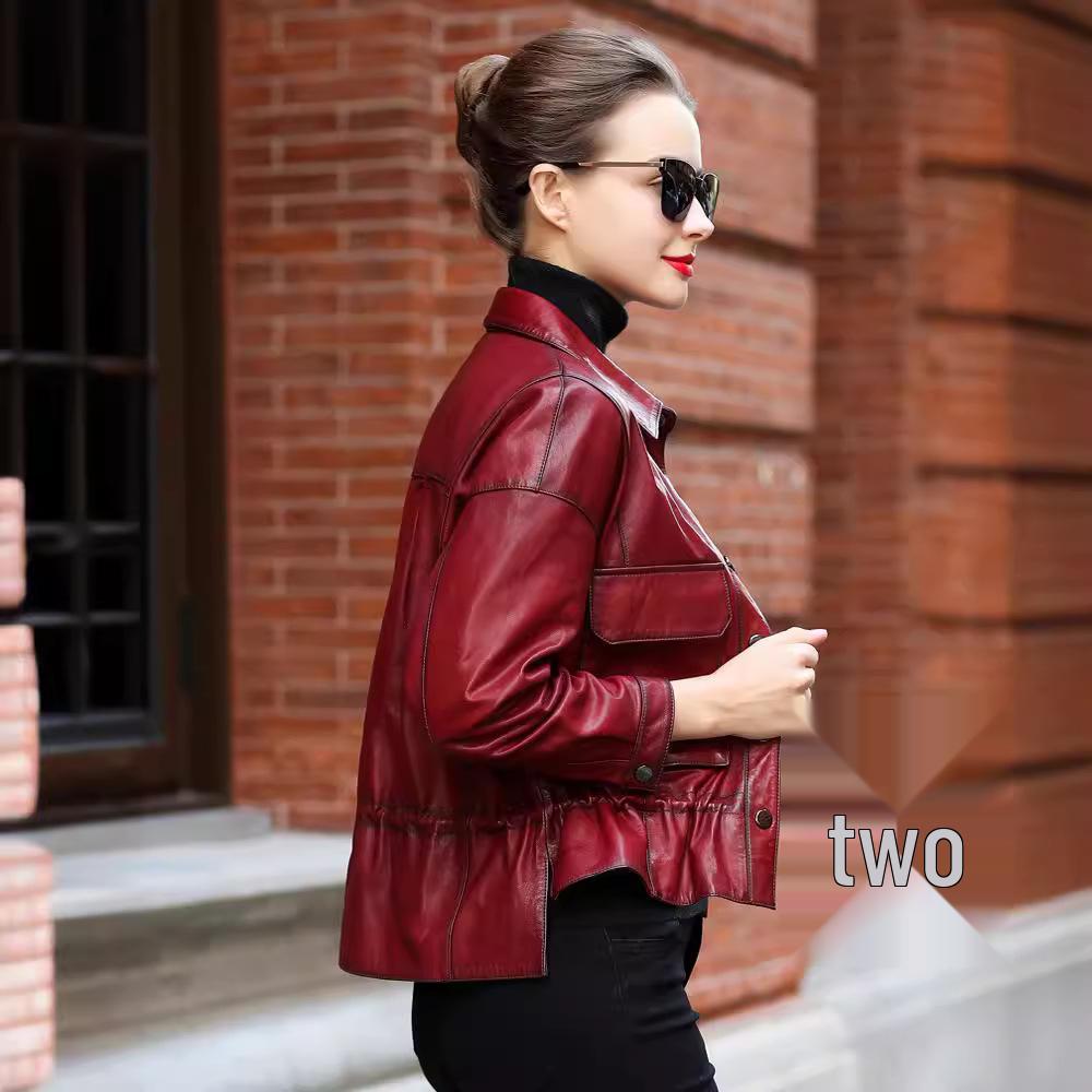 Autumn 2026 Haining Sheepskin Leather Jacket - Short, Genuine Fashion Style