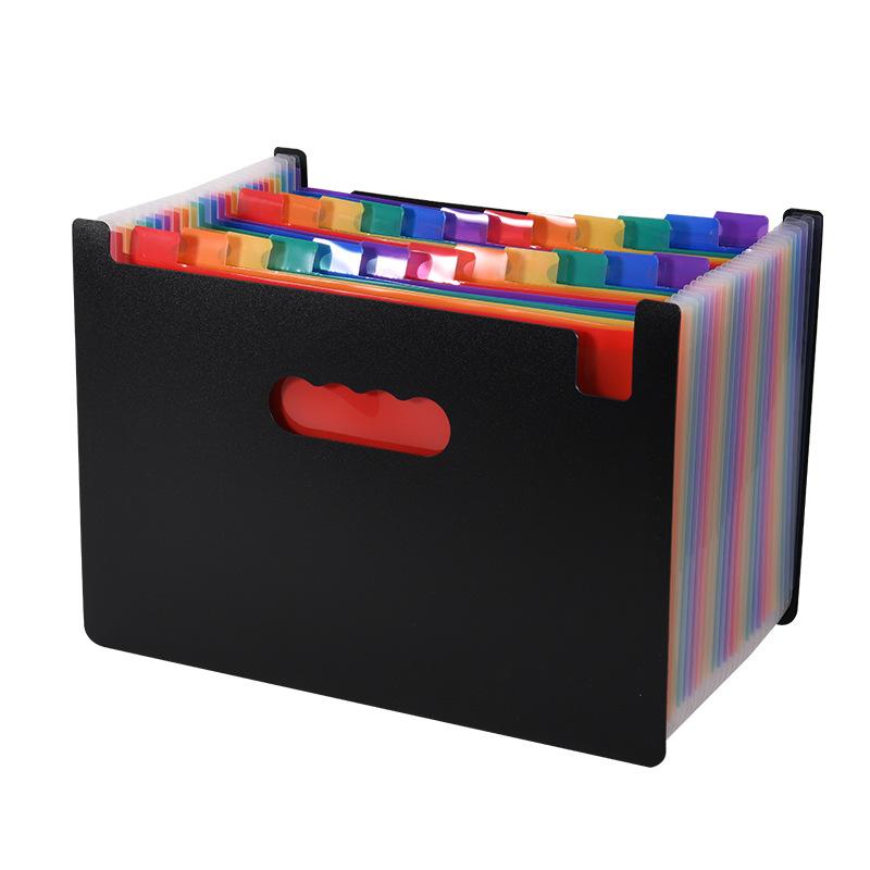 PP A4 Letter Accordion File Organizer Hot Pressing Forming Multi-color 24 Pockets Expandable File Folder