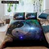 Yin Yang King Queen Duvet Cover Vintage Tai Chi Quilt Cover Divination Bedding Set Oriental Culture Polyester Comforter Cover