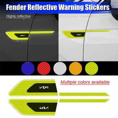 Car Door Fender Warning Reflector Tape Stickers Decal For Sportage Rio 3 Soul Picanto EV6 Cerato Telluride Sorento Seltos Wszj80