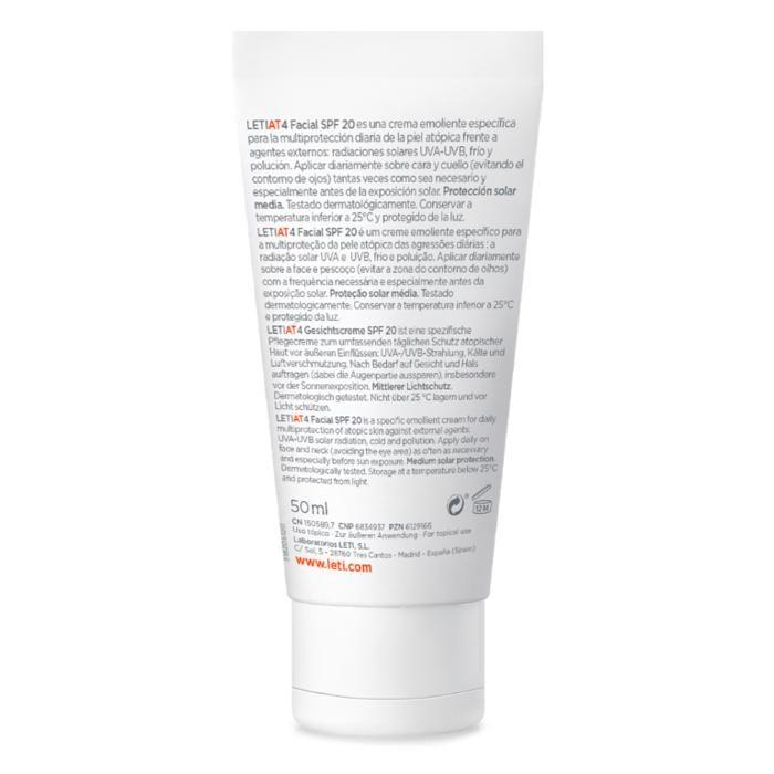 Protection du visage multidefensa de la peau atopique contre les rayons UVA-UVB du rayonnement solaire, le froid et la pollution.