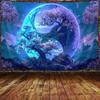 Yin Yang Tree Tapestry Cosmic Balance Art Zen Wall Hanging Meditation Room Decor Spiritual Symbol Mountain Landscape Boho