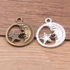 25x29mm Dual-Color Moon, Star & Sun Pendants – Natural Handmade Jewelry Accessories