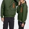 Adidas Solid Color Round Neck Long Sleeve Jacket Cotton Winter Unisex Jacket Green HN4773