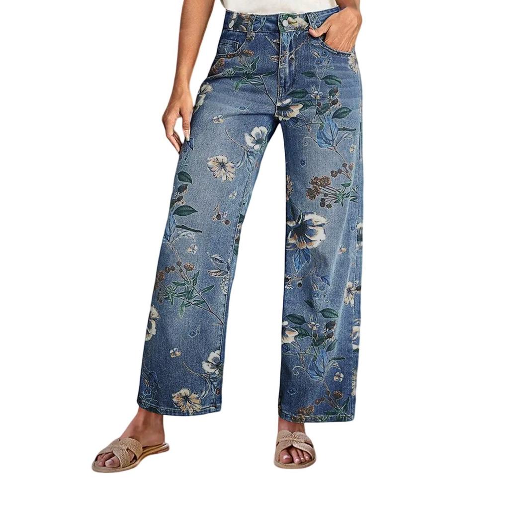 Women's Denim Classic Versatile High Waist Fashionable Trousers