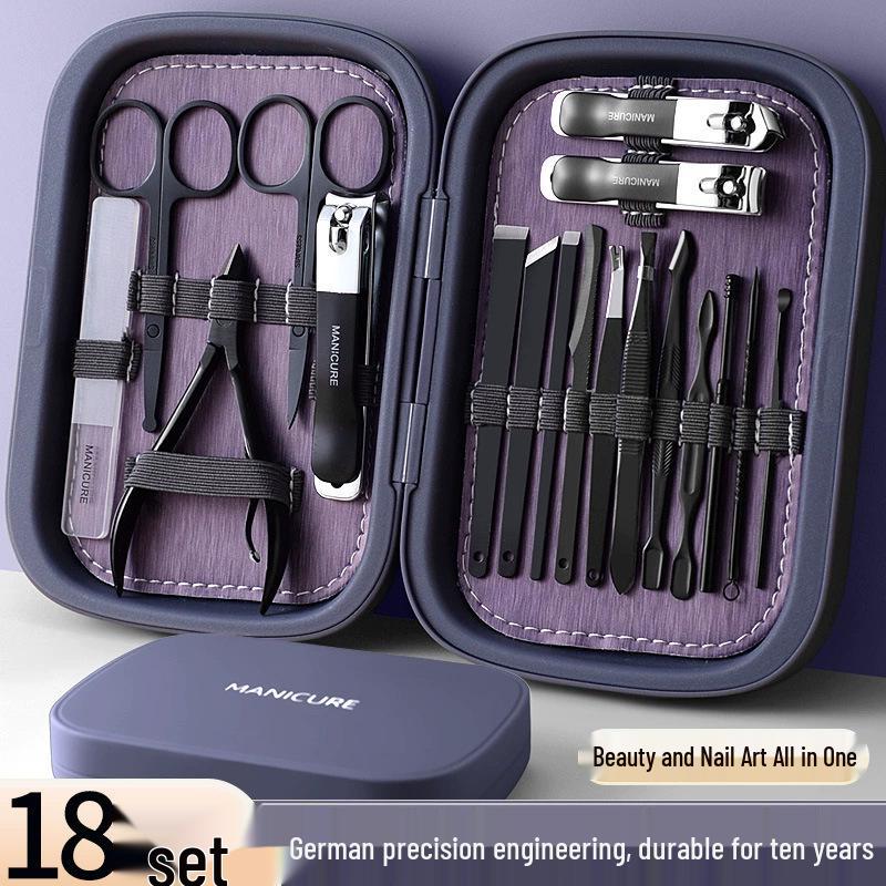 Portable Nail Care Set: Slant Clipper, Ear Pick & Dead Skin Scissors