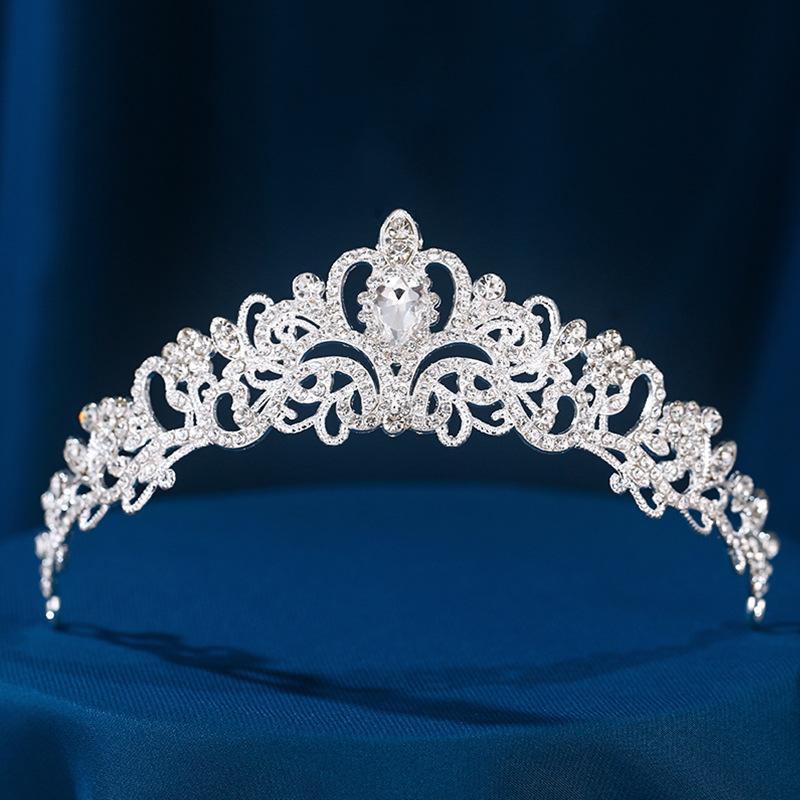 Bridal Crown Headgear Luxury Atmospheric Wedding Dress 18th Birthday Ceremony Children's Crystal Crown
