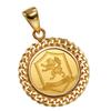 K24 Pure Gold Coin Pendant Top Crown Cut Kihei Frame K18 Engraved [SPERANZA] 1/25oz 2-sided
