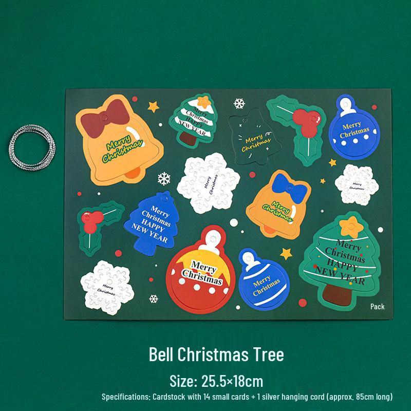 Cute Christmas Tree Activity Hanging Ornament Card & Gift Box Set