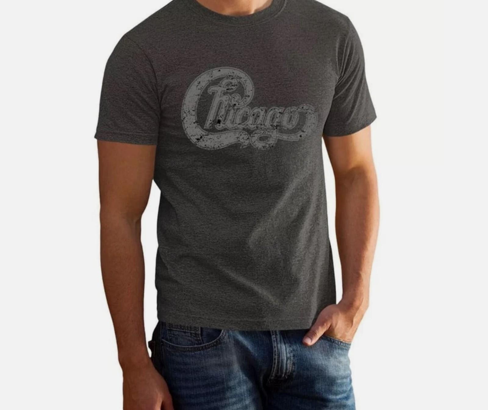 

ВИНТАЖНЫЙ СТИЛЬ - Мерч Чикаго 1969, Выцветший серый цвет, Футболка рок-группы XL