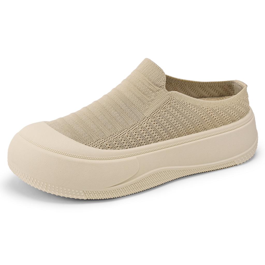 Stijlvolle Platte Schoenen voor Dames Zomer Ademend Buiten Gesloten Neus Schoenen Effen Kleur Schoenen