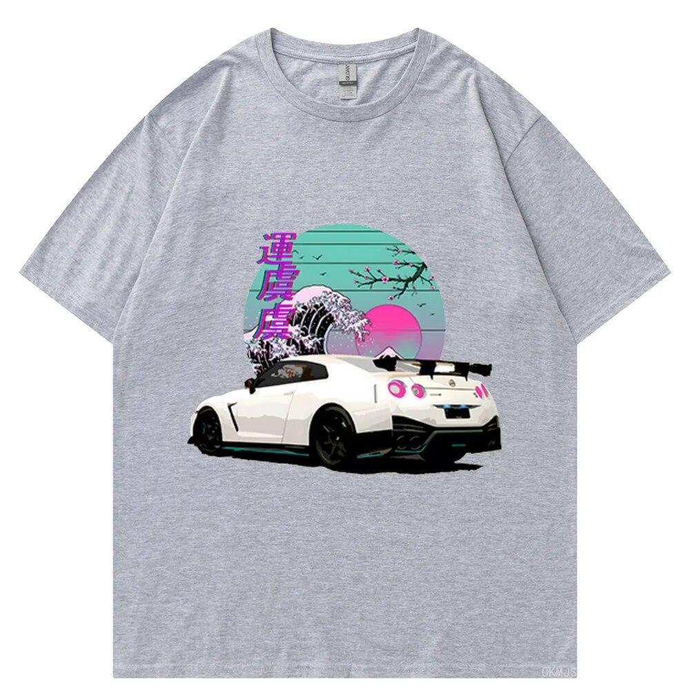 Initial D T-shirts Oversize Unisex T Shirt Summer Unisex Hip Hop Funny GTR Vaporwave JDM Car Print Harajuku Tshirt Casual Tops Tee