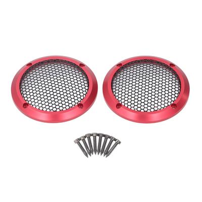 2 Stück Lautsprecherabdeckungen Schwarz Rund Lautsprechergitter Mesh Dekorativ Subwoofer Autolautsprecher Gitter Schutz