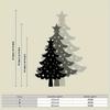 Rustic Black Metal Christmas Tree Wall Art 2D Flat Design Star Cutout Vintage Iron Outdoor Decor Yard Porch Holiday Gift