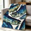 Blue Shoal Flannel Blanket Warm Soft Halloween Christmas Couch Warm Cozy Decorative Decor Gift for All Season