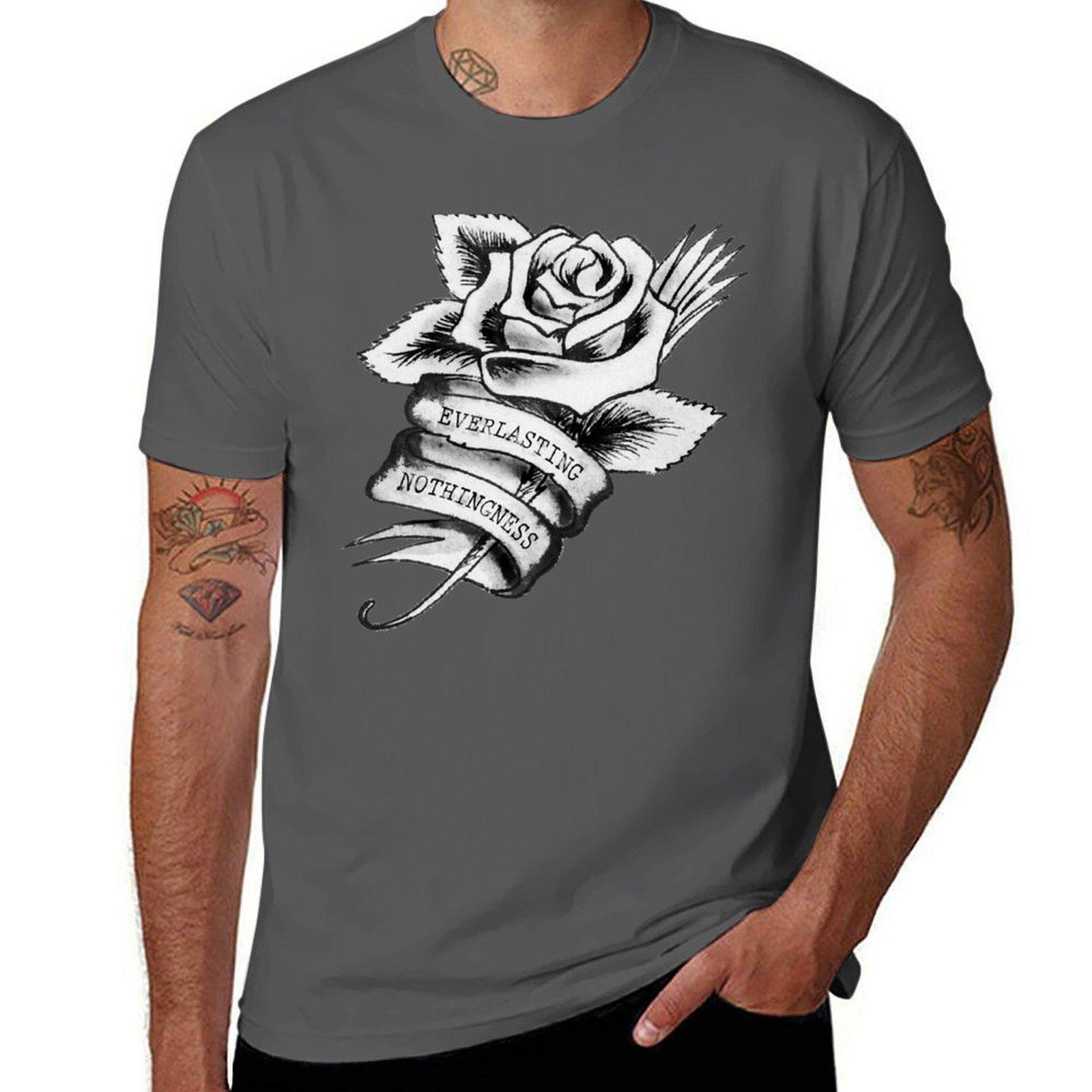 

винтаж EVERLASTING т мужские НИЧТОШНОСТЬ рубашки т повседневная для рубашки с принтом для мужчины Футболка мужчина 4XL