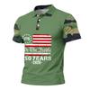 Men's Loose Fit Casual Short Sleeve Polo Shirt with National Flag Print Comfortable Lightweight Summer Top