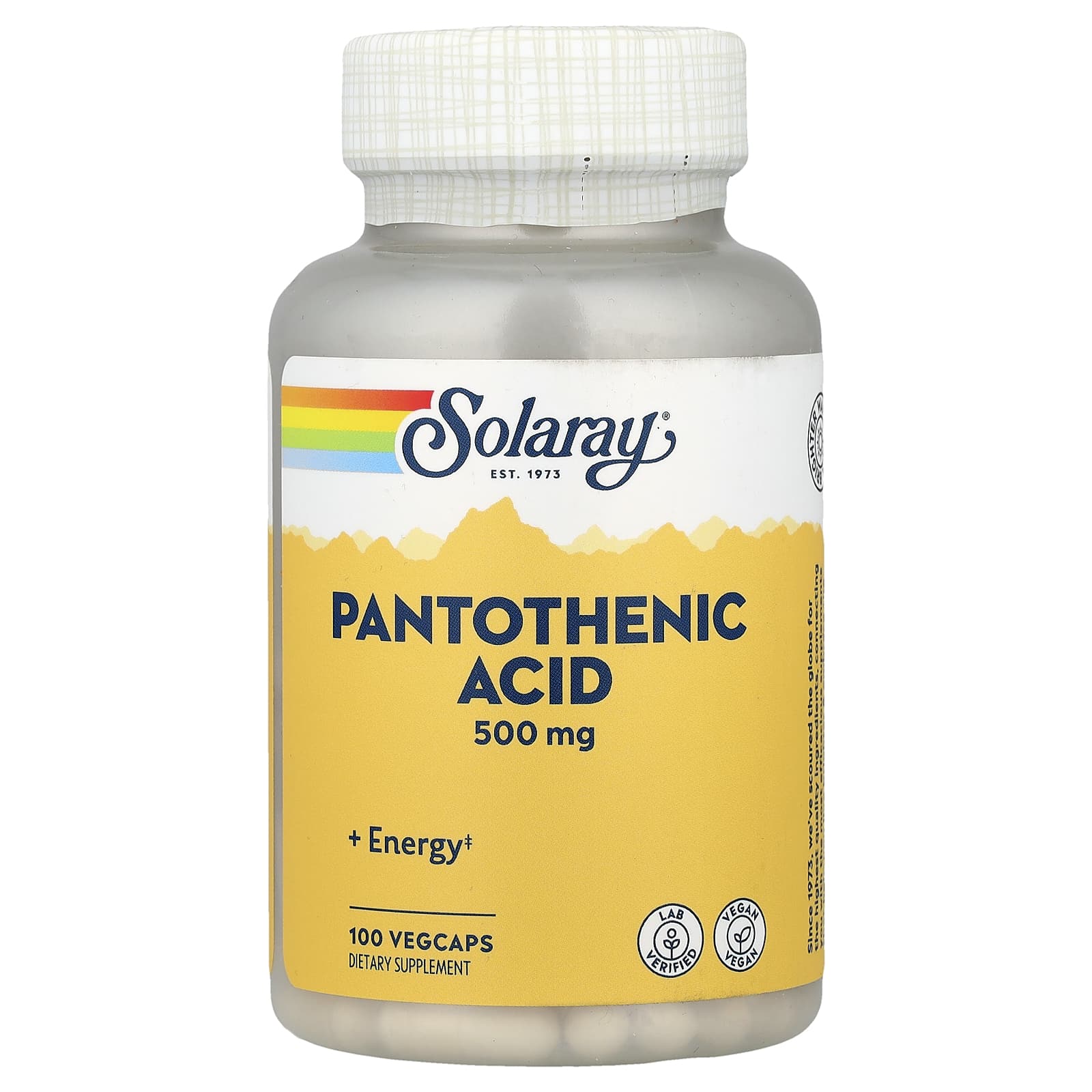 

Pantothenic Acid, 500Mg, 100 Veggie Caps