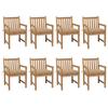 Maison Exclusive - Chaises de jardin lot de 8 avec coussins beige Bois teck solide