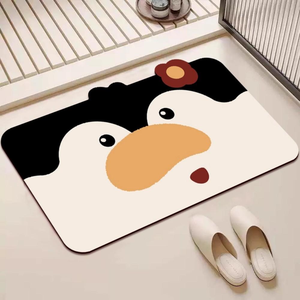 Dywanik z nadrukiem zwierzątek z kreskówki, Dekoracja domu, Antypoślizgowa mata podłogowa do łazienki, Superchłonna, Wytrzymała wycieraczka do drzwi