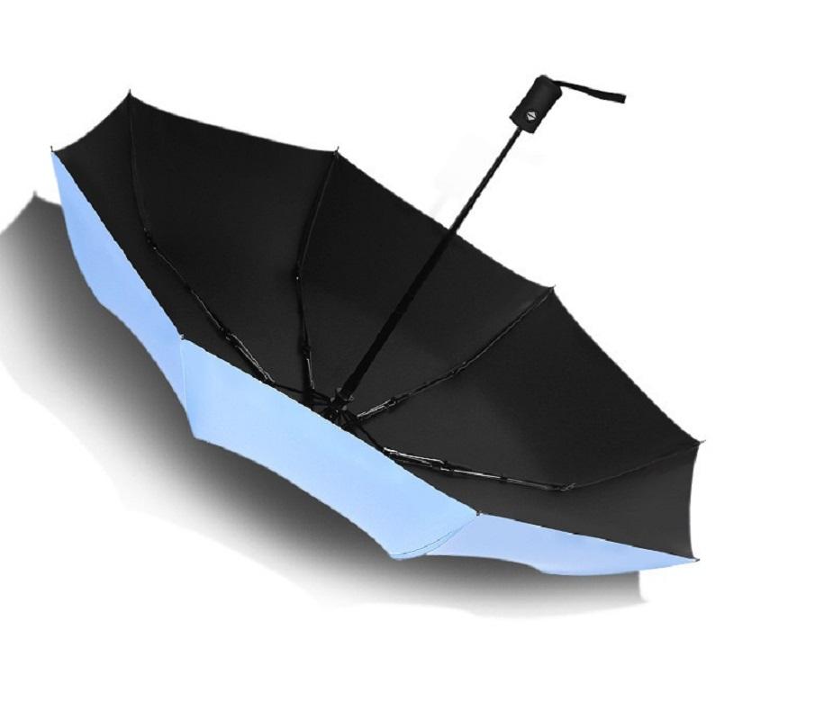 Simple Triple Fold Umbrella With Thick Vinyl UV Protection Double Umbrella Rain And Sun Umbrella Folding Vinyl Umbrella