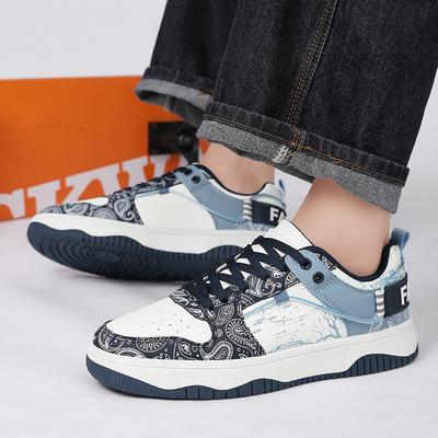 Men’s Casual Skateboarding Shoes Printed Running Shoes Jogging Sneakers Shoes for Students Plus Size