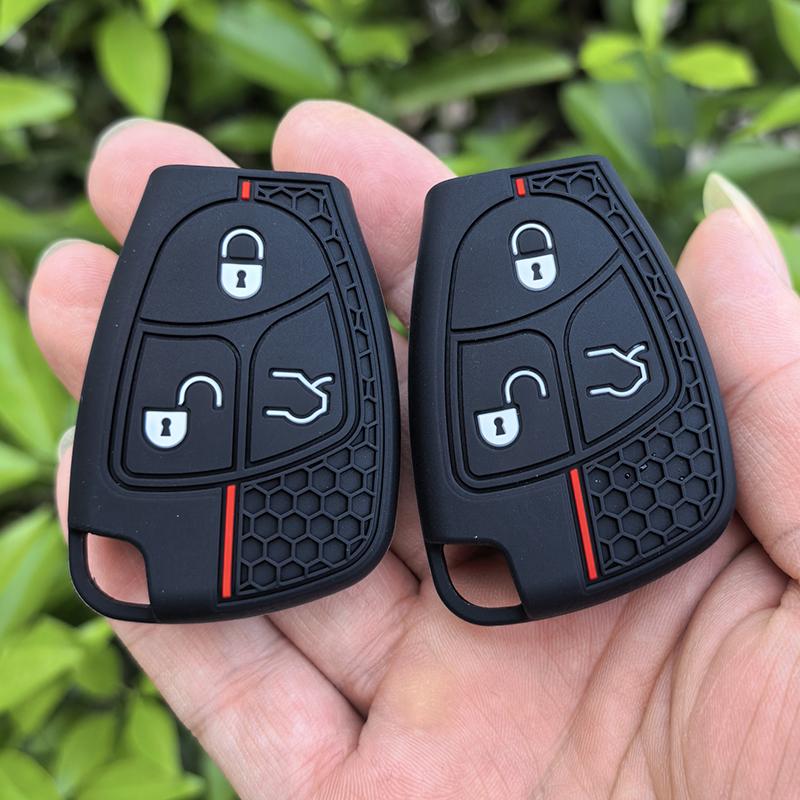 3 Buttons Silicone Car Remote Key Case Cover Shell Fob For Mercedes Benz C B E Class W203 W211 W204 Yu Bn Cls Clk Accessories