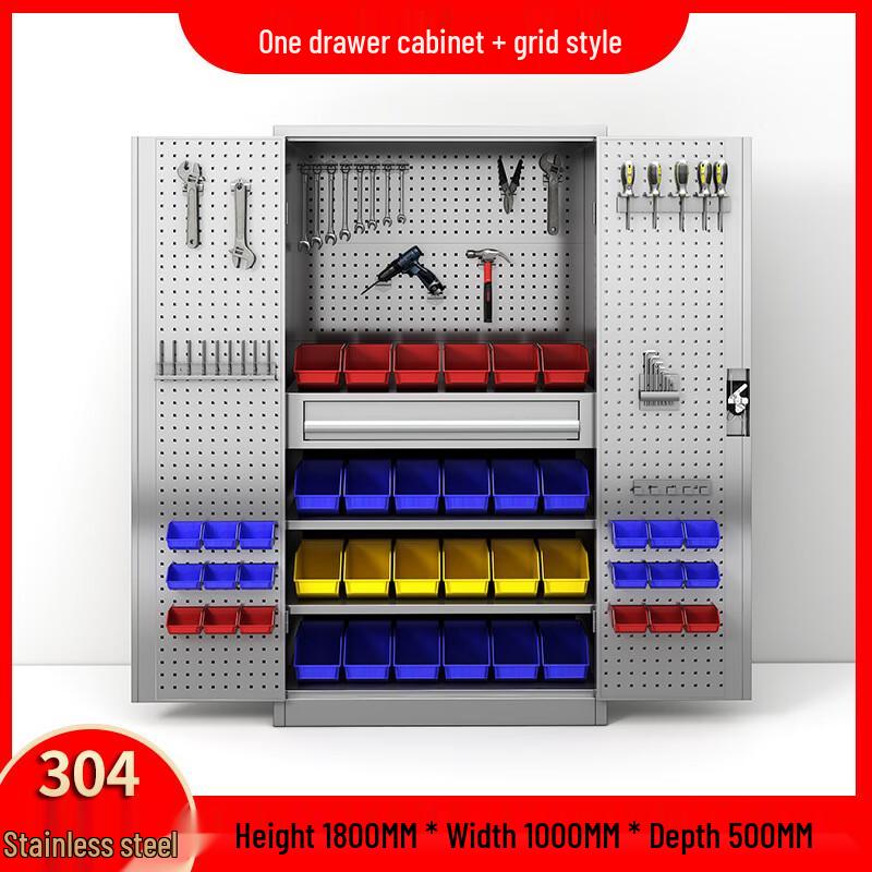 WEZHO Heavy-Duty Stainless Steel Tool Storage Cabinet