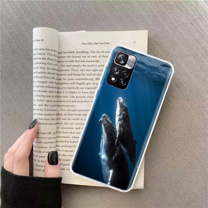 

Whale Sea Giant Phone Case For Redmi Note 13 12 Pro Plus 14 15 Pro 5G 11 11T 11E 11S 10 Pro 10S 9 9S Cover Cell Clear TPU Capa C Note 14 Pro Plus