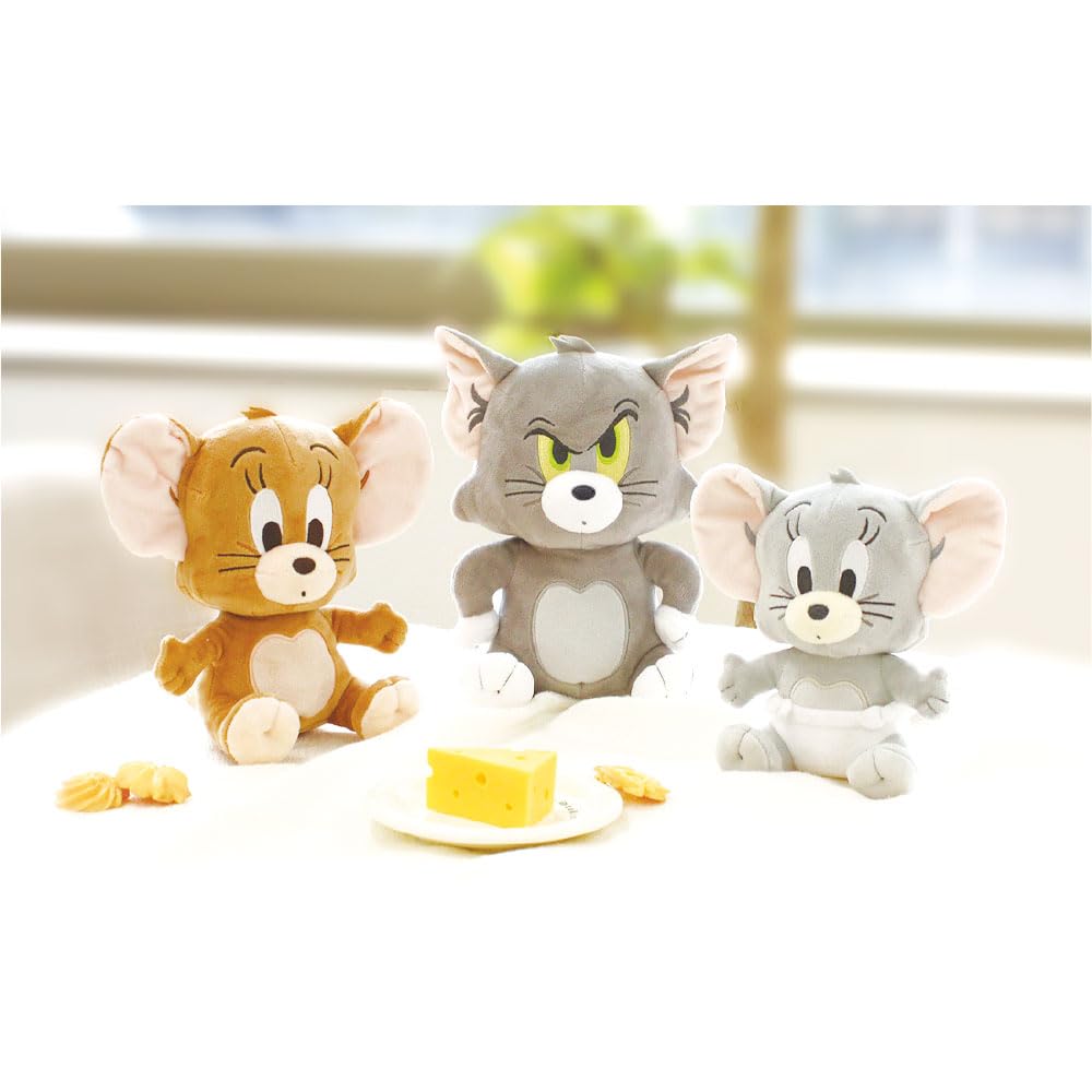 Tees Factory Tom and Jerry Sitting Plush Toy JR, H240 X W160 X D120mm (approx.), TJ-5529218JR