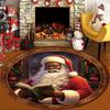 1 Piece Christmas Round Rug Suitable For Living Room Bedroom And Kitchen Home Decoration Room Decoration Gift For Friends And Family