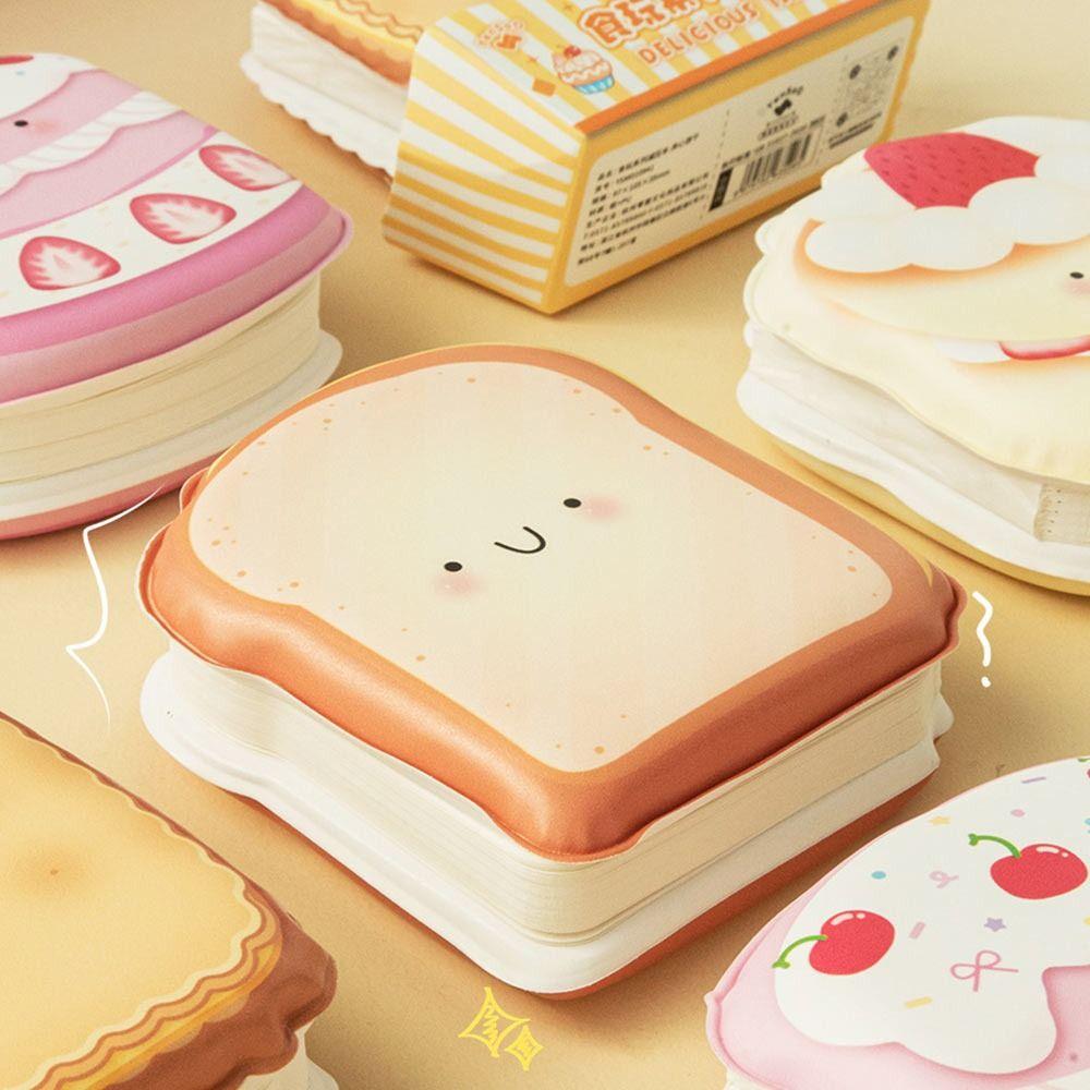 Paper Memo Pad Cartoon Toast Mini Notepad Convenient Squeeze Toy Notebook Work Supplies