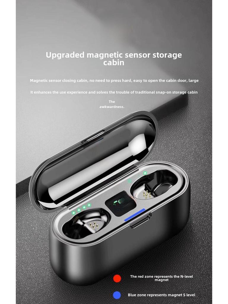 Auriculares Inalámbricos Bluetooth F9 con Reducción de Ruido: Diseño dual in-ear para deportes, música, juegos y rendimiento de baja latencia