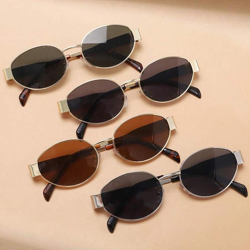 4PCS Oval Shaped Personality Metal Small Round Fashion Glasses Beach Accessories For Women Glasses Shades