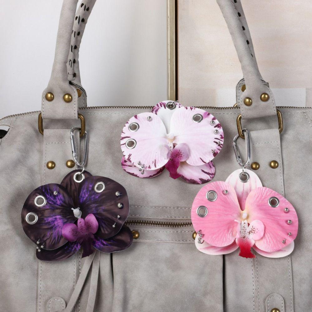 Keyring Phalaenopsis Orchid Keychain Keychains Bag Pendant Imitation Flower Pendant Bag Ornaments