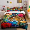 Leopard Floral Art Decoration Set Multiple Sizes Kid'S And Adults' Bedroom Exquisite 3Pc Bedding Set, Gift