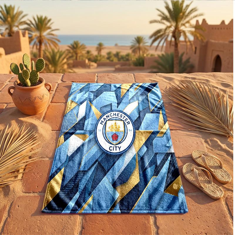 Asciugamano da Spiaggia in Microfibra con Stampa Manchester City Asciugatura Rapida Assorbente Grande Asciugamano per Spiaggia Nuoto Viaggio