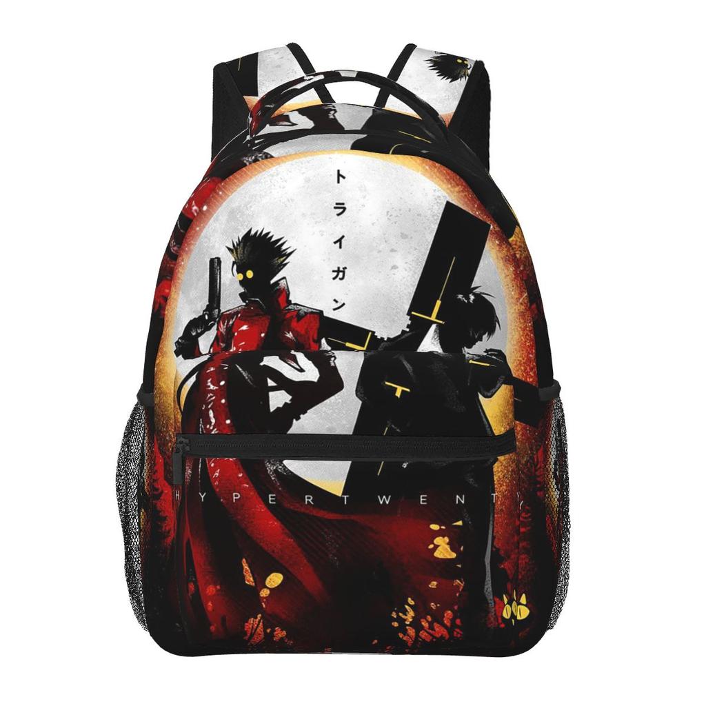 Trigun Vash Anime Manga Student Backpack School Bag Hiking Travel Daypack for Boys Girls Fashion Bookbag Shoulder Bags