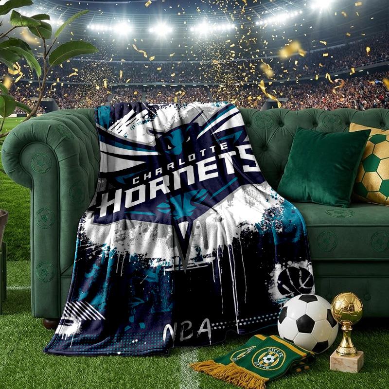 Charlotte-Hornets Logo Blanket Lightweight Flannel Bedding Blanket Perfect for Travel, Camping, Living Rooms, Offices, Sofas, Fan Christmas gift