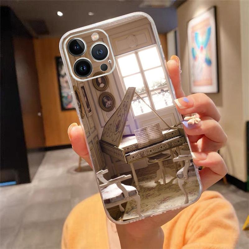 Phone Case For iphone 17 Air 17 Pro Max 16 15 14 13 Pro Max 15 16 Pro 15Plus Music note piano