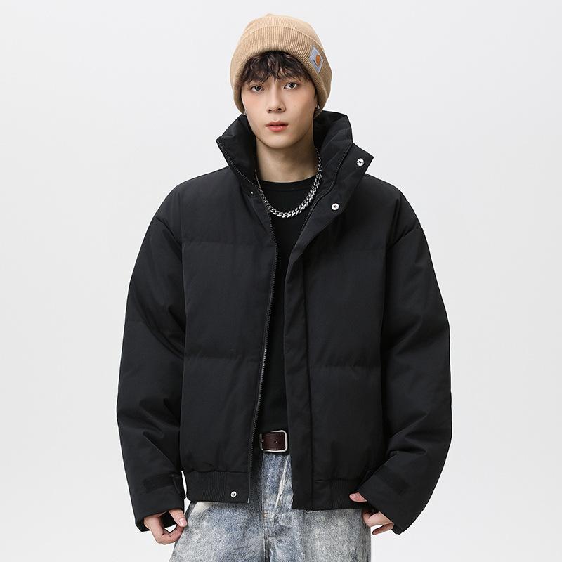 Stand up collar winter new warm men's versatile casual loose retro cotton jacket couple trendy padded clothes